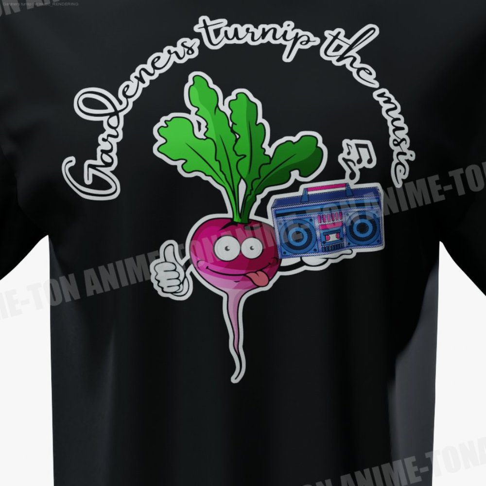 Gardeners Turnip The Music - Cotton - Black - TShirt